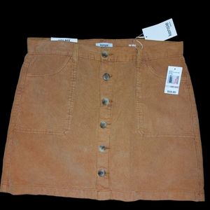 Kensie Jeans The Skirt Corduroy Button up High Waist Skirt